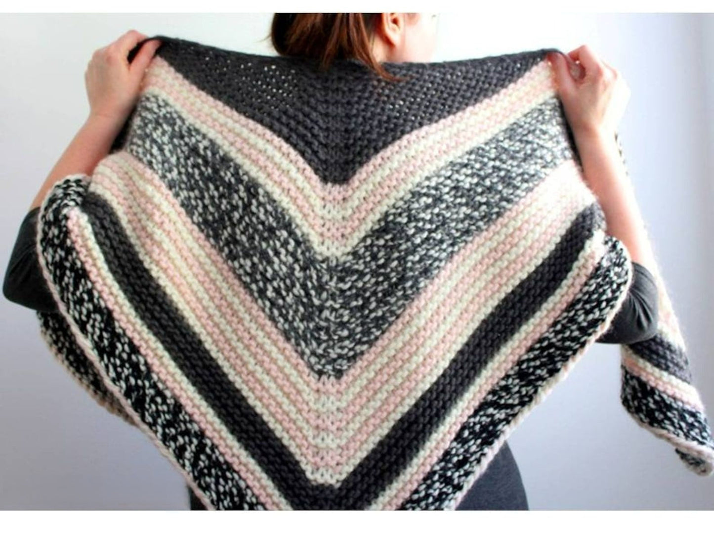 Striped Triangle Scarf Knitting Pattern