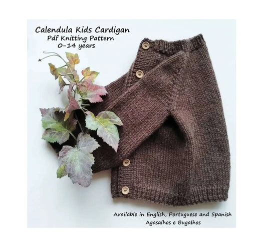 Calendula Top Down Cardigan Knitting Pattern | 0-14 years