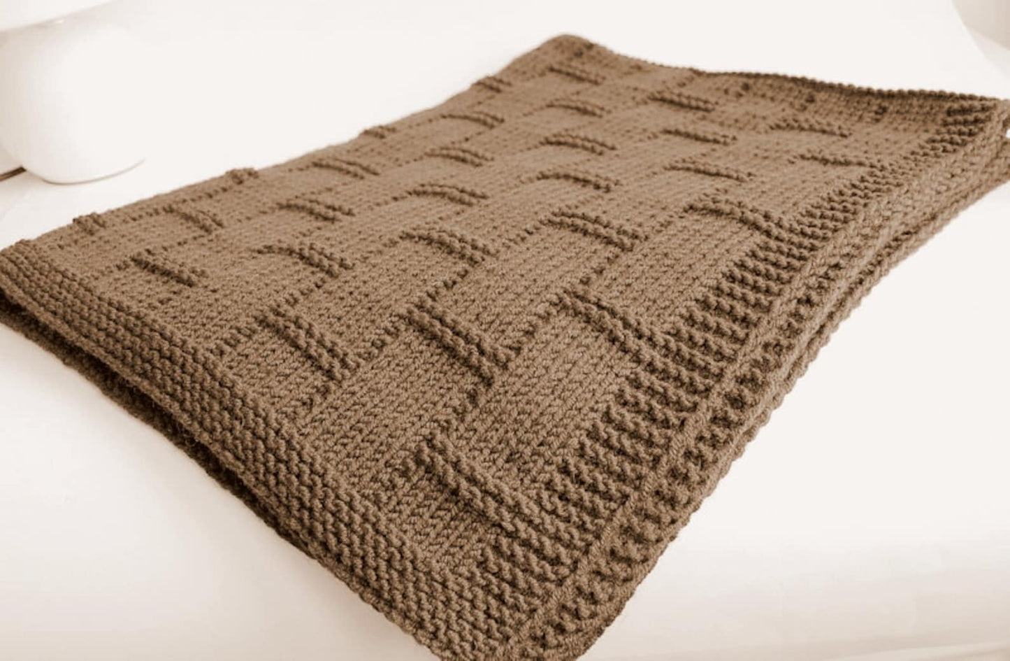 Classic Baby Blanket in Unique Lapping Squares Knitting Pattern