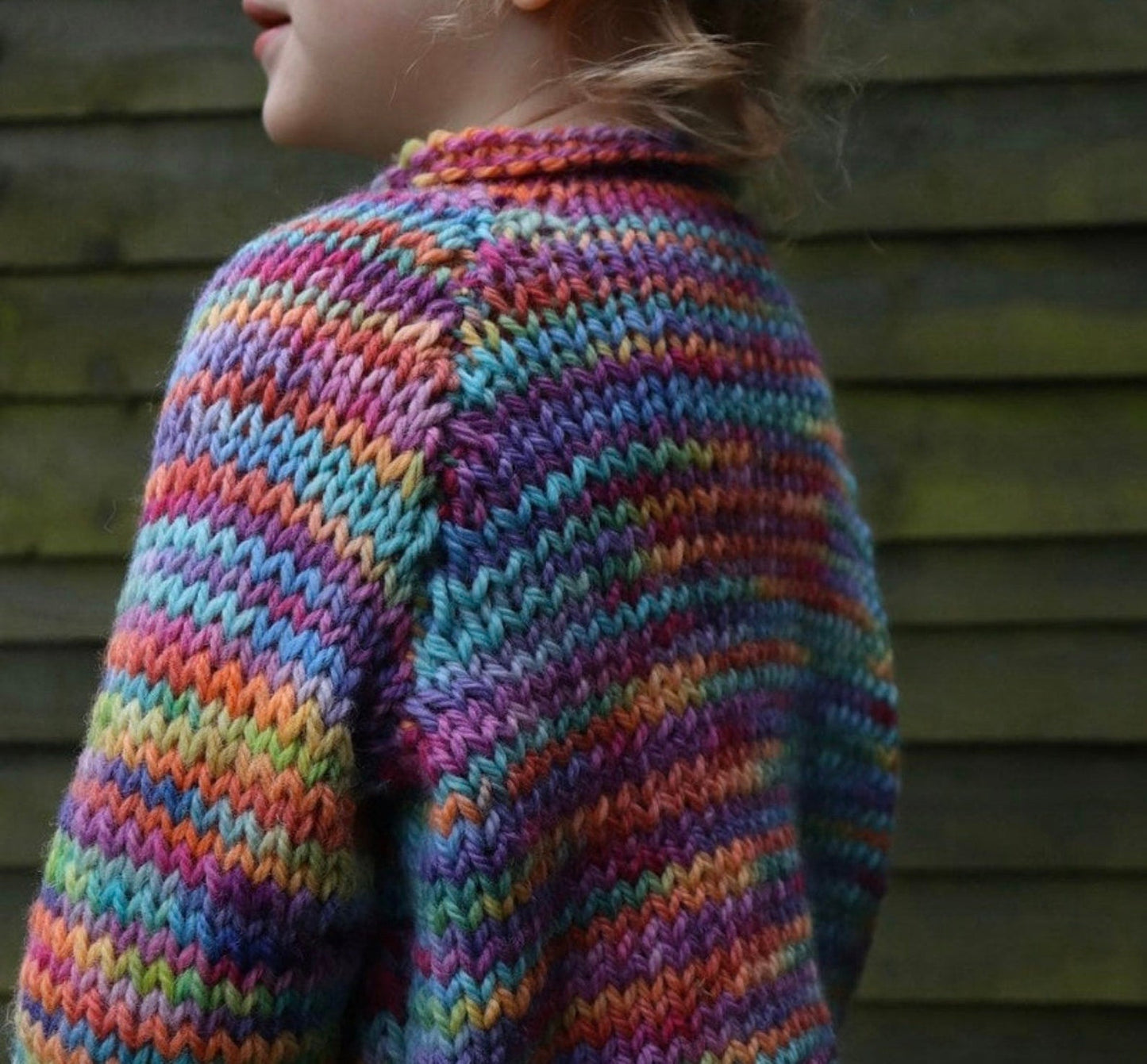 Comfy Kids Chunky Colorful Sweater Knitting Pattern