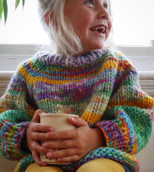 Comfy Raglan Sweater for Kids Knitting Pattern