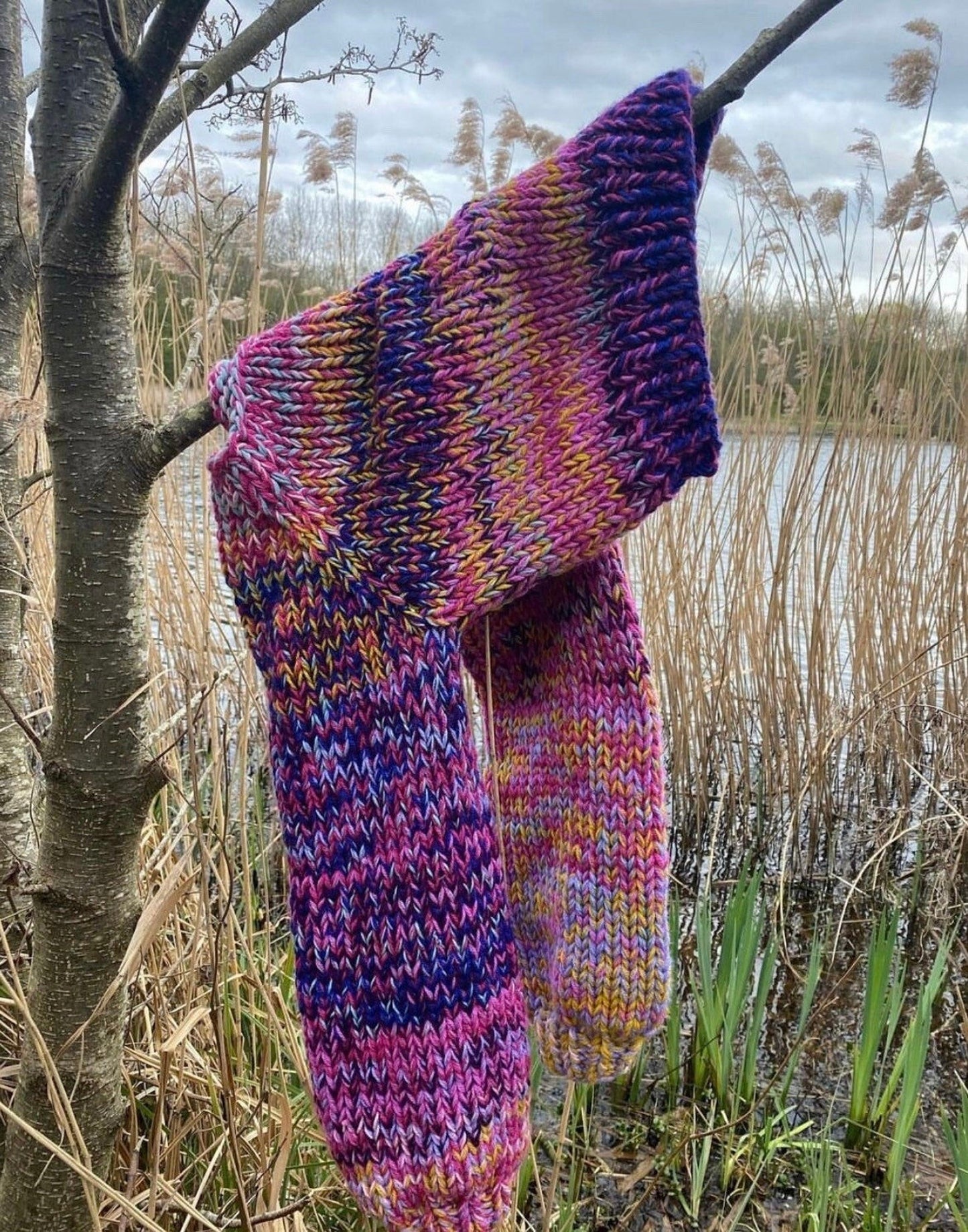 Comfy Chunky Colorful Sweater Knitting Pattern