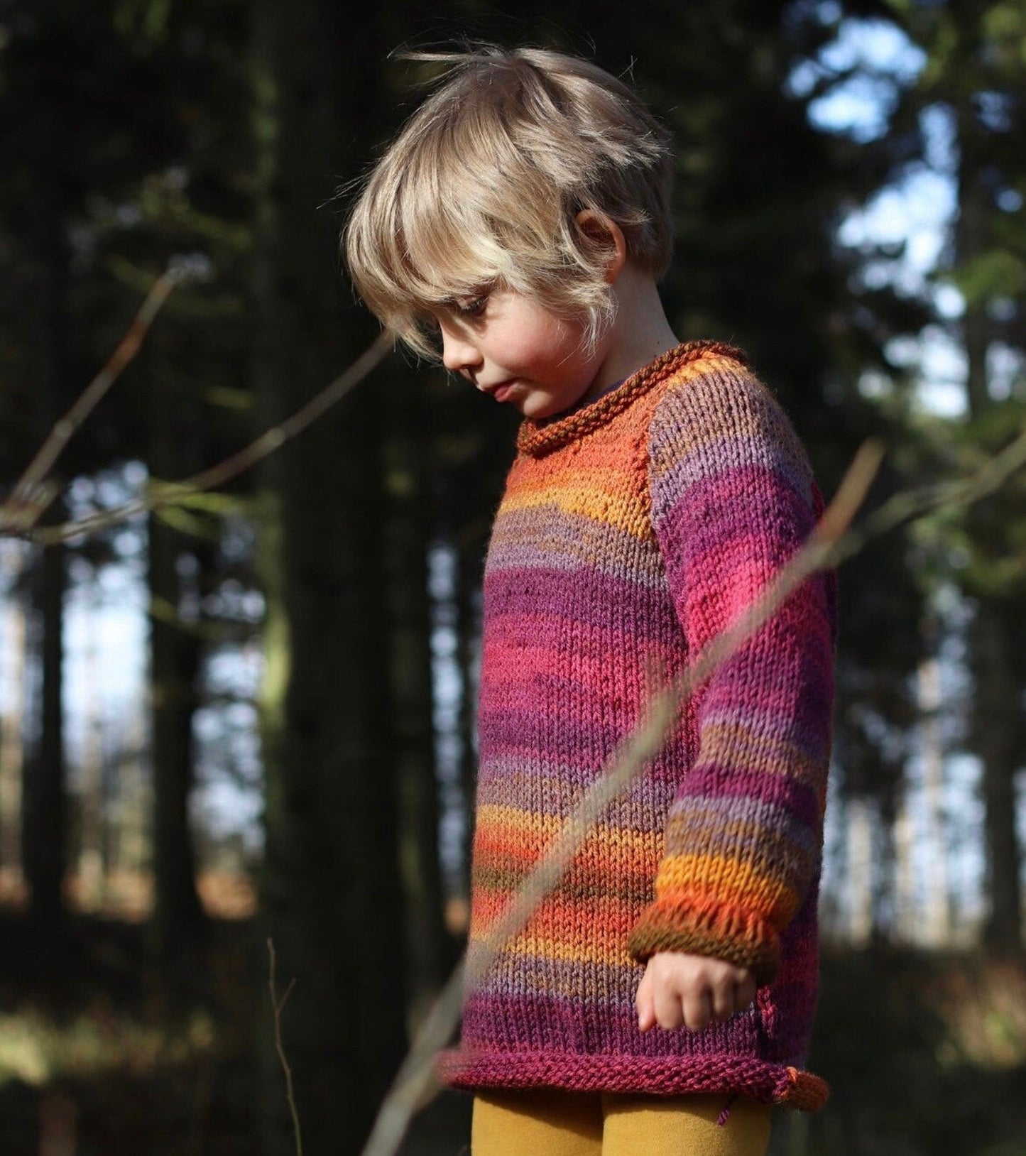 Comfy Kids Chunky Colorful Sweater Knitting Pattern