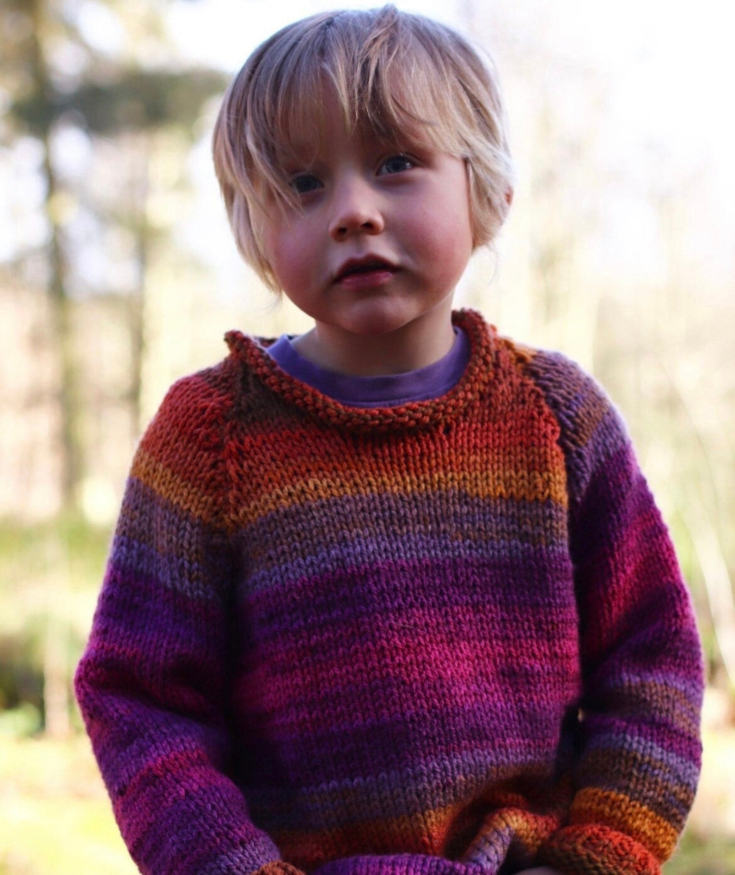 Comfy Kids Chunky Colorful Sweater Knitting Pattern
