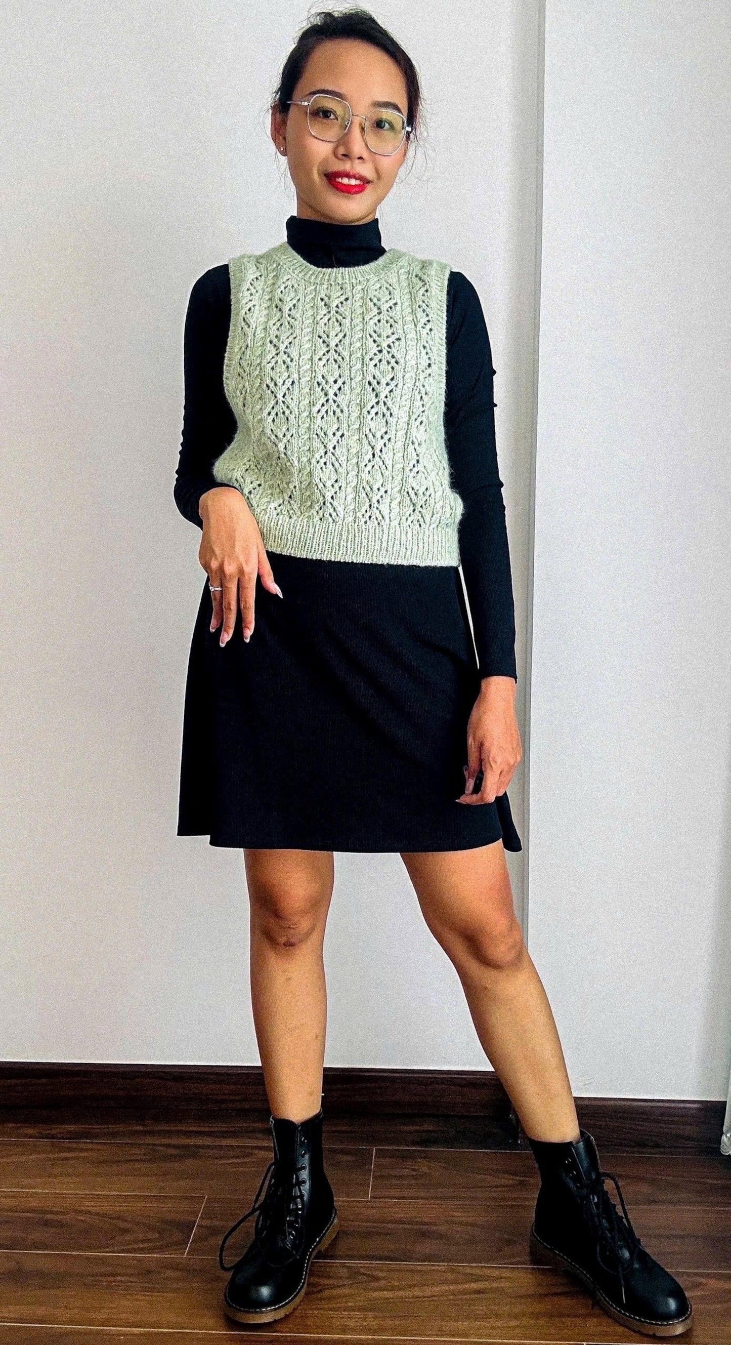 Modern Cropped Vest Knitting Pattern