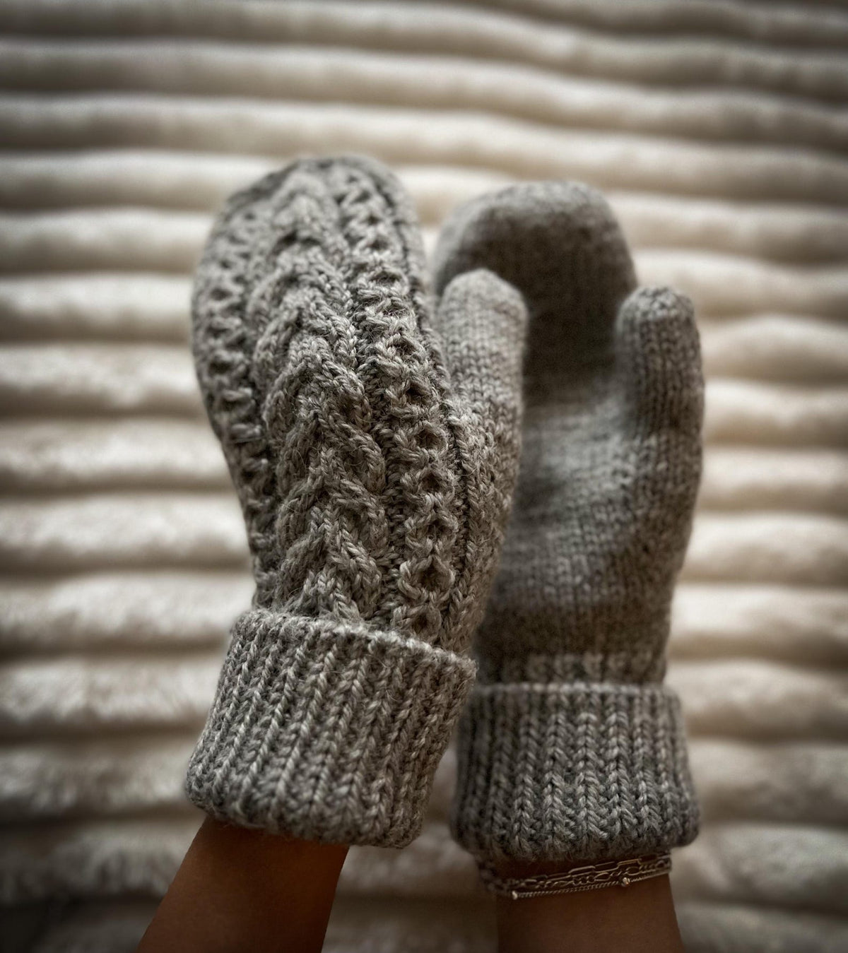 Quick Cozy Cable Mittens Knitting Pattern — view 2