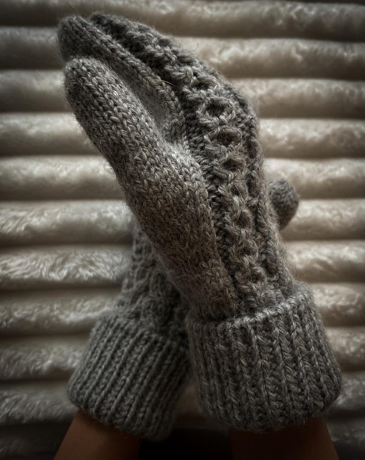 Quick Cozy Cable Mittens Knitting Pattern — view 3
