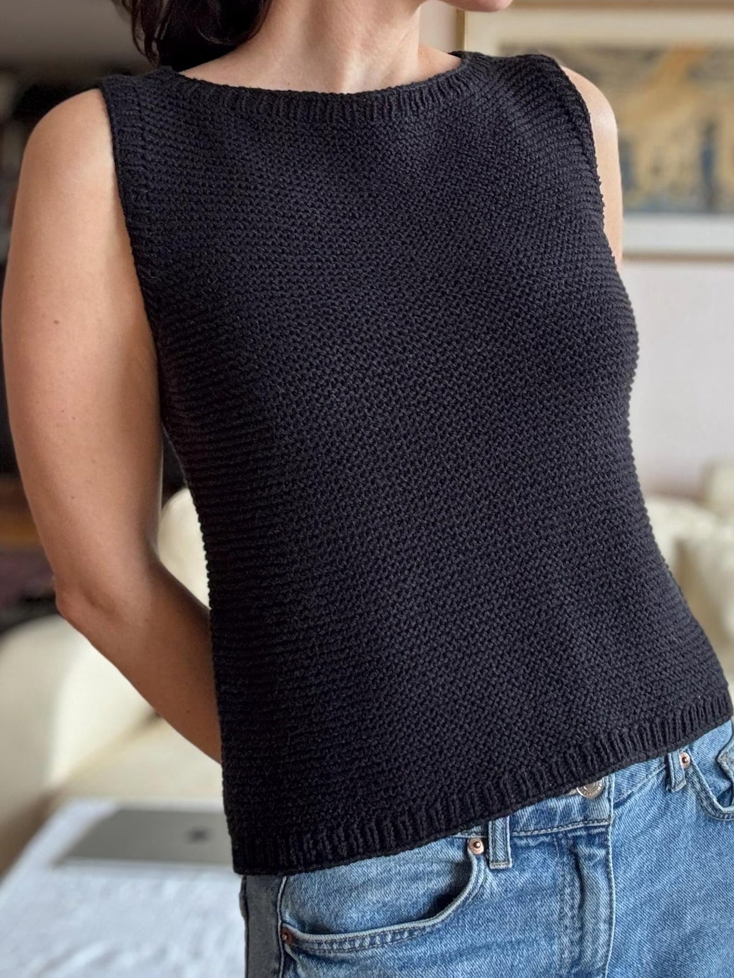 Elegant Boat Neck Top Knitting Pattern