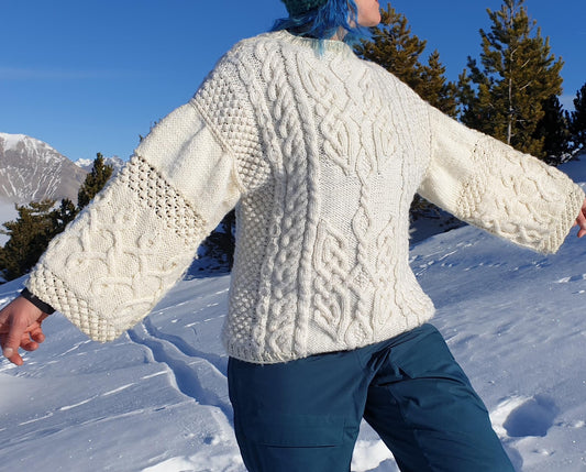 Big Warm Cable Sweater Knitting Pattern - view 1