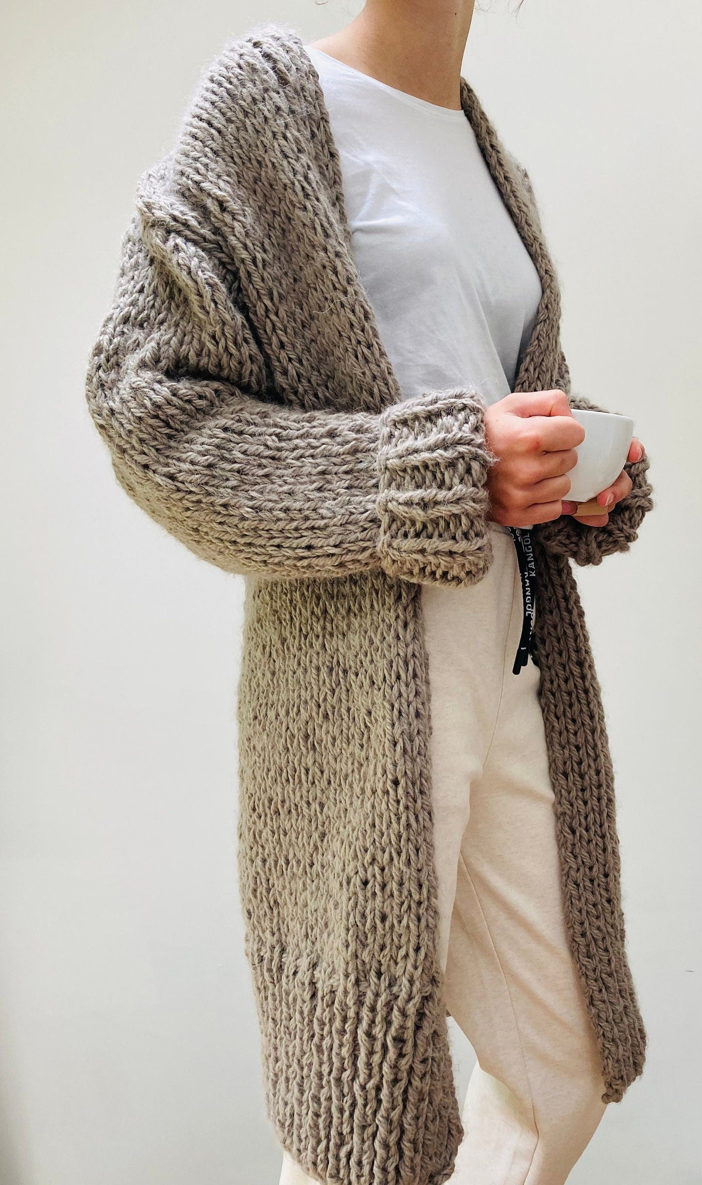 Comfy Knee Length Cardigan Knitting Pattern