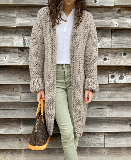 Comfy Knee Length Cardigan Knitting Pattern