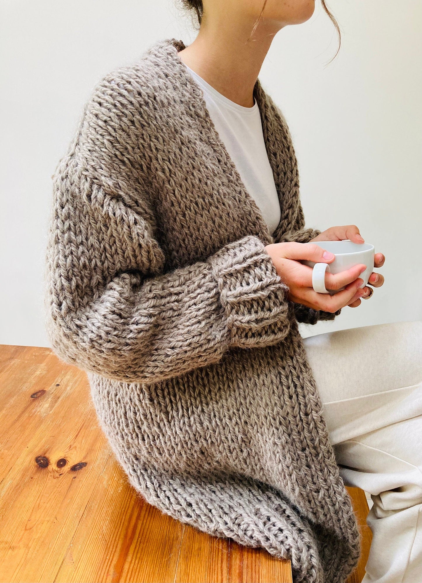 Comfy Knee Length Cardigan Knitting Pattern