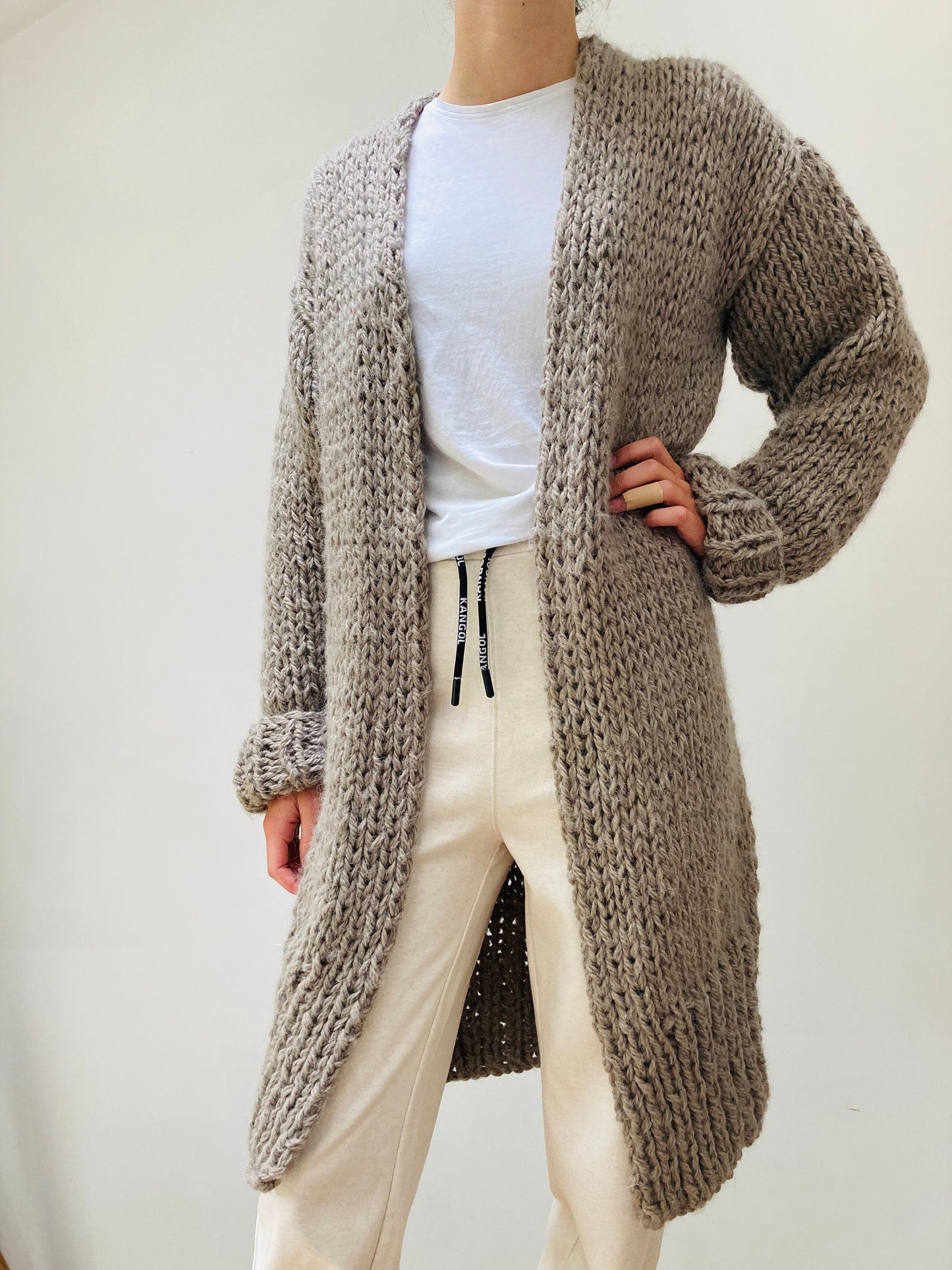 Comfy Knee Length Cardigan Knitting Pattern