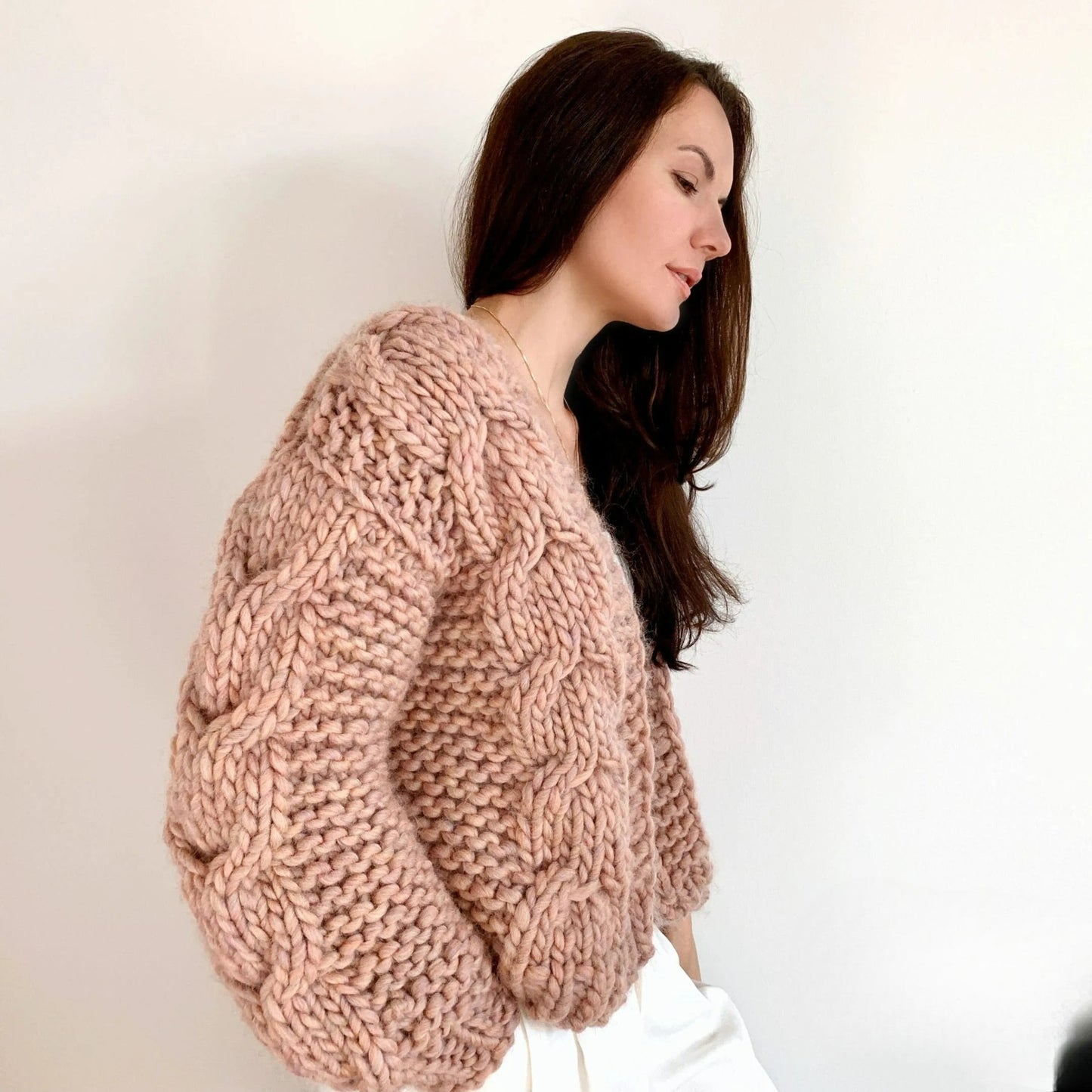 Comfy Thick Cable Knit Cardigan Knitting Pattern