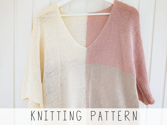 Comfy Loose Vneck Shirt Knitting Pattern