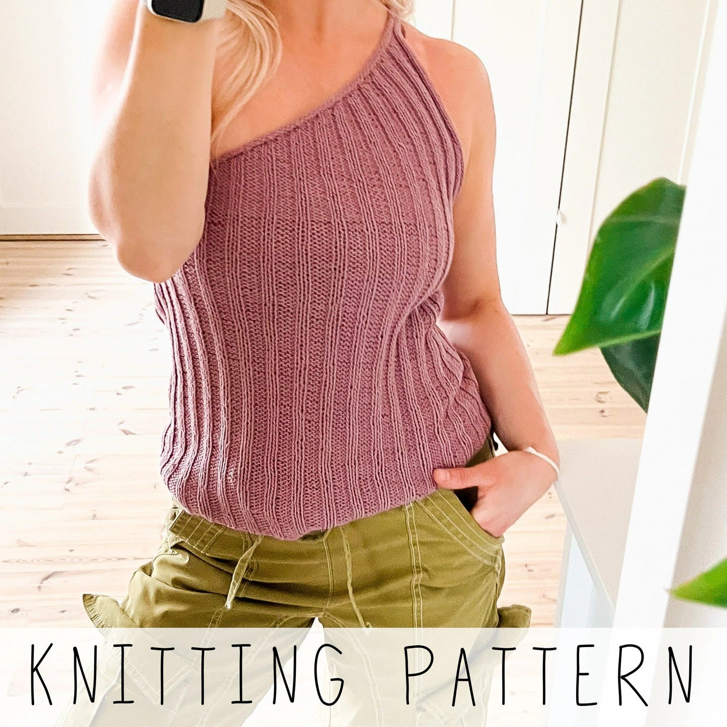 Classy One Shoulder Tank Top Knitting Pattern