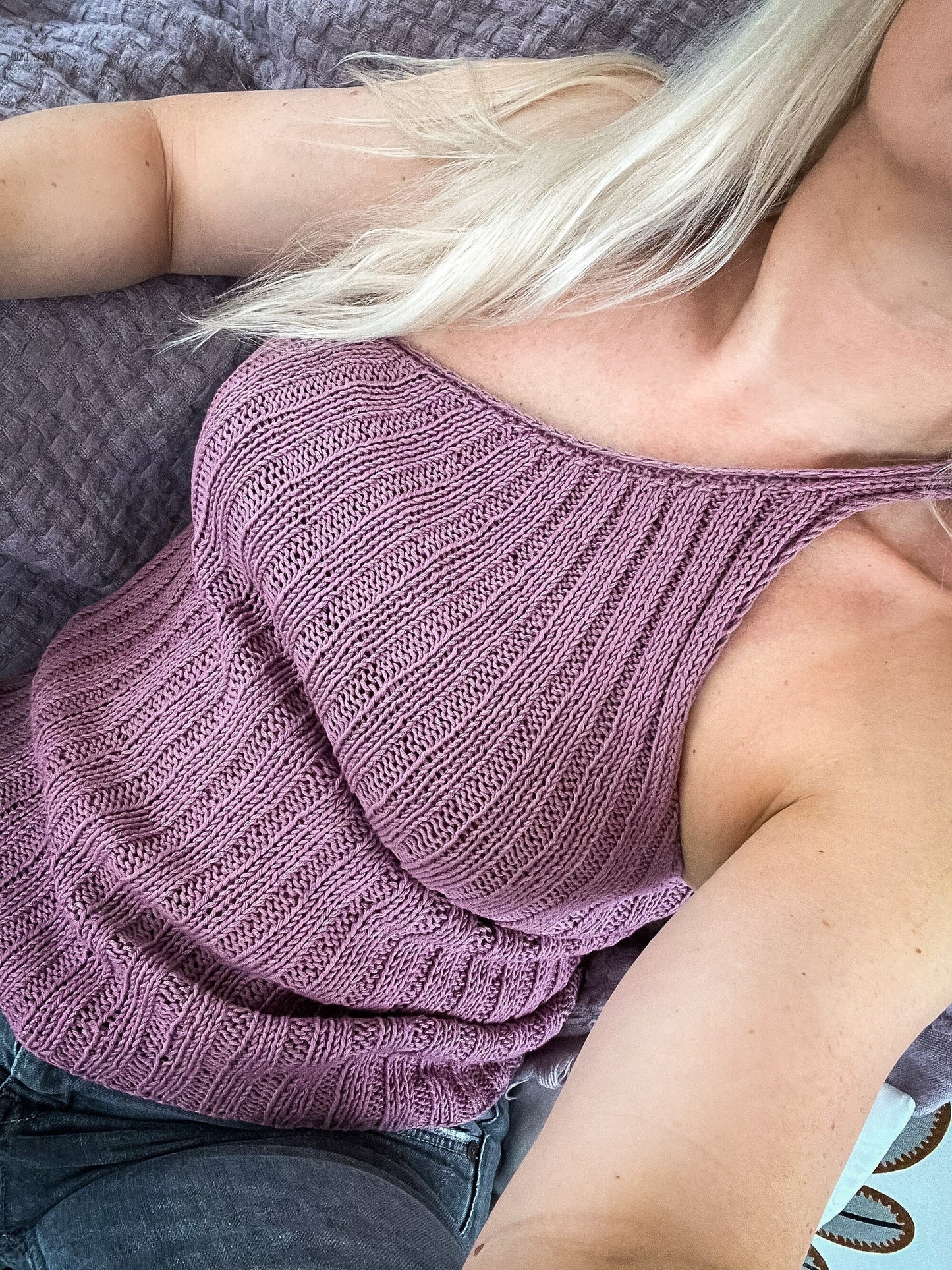 Classy One Shoulder Tank Top Knitting Pattern