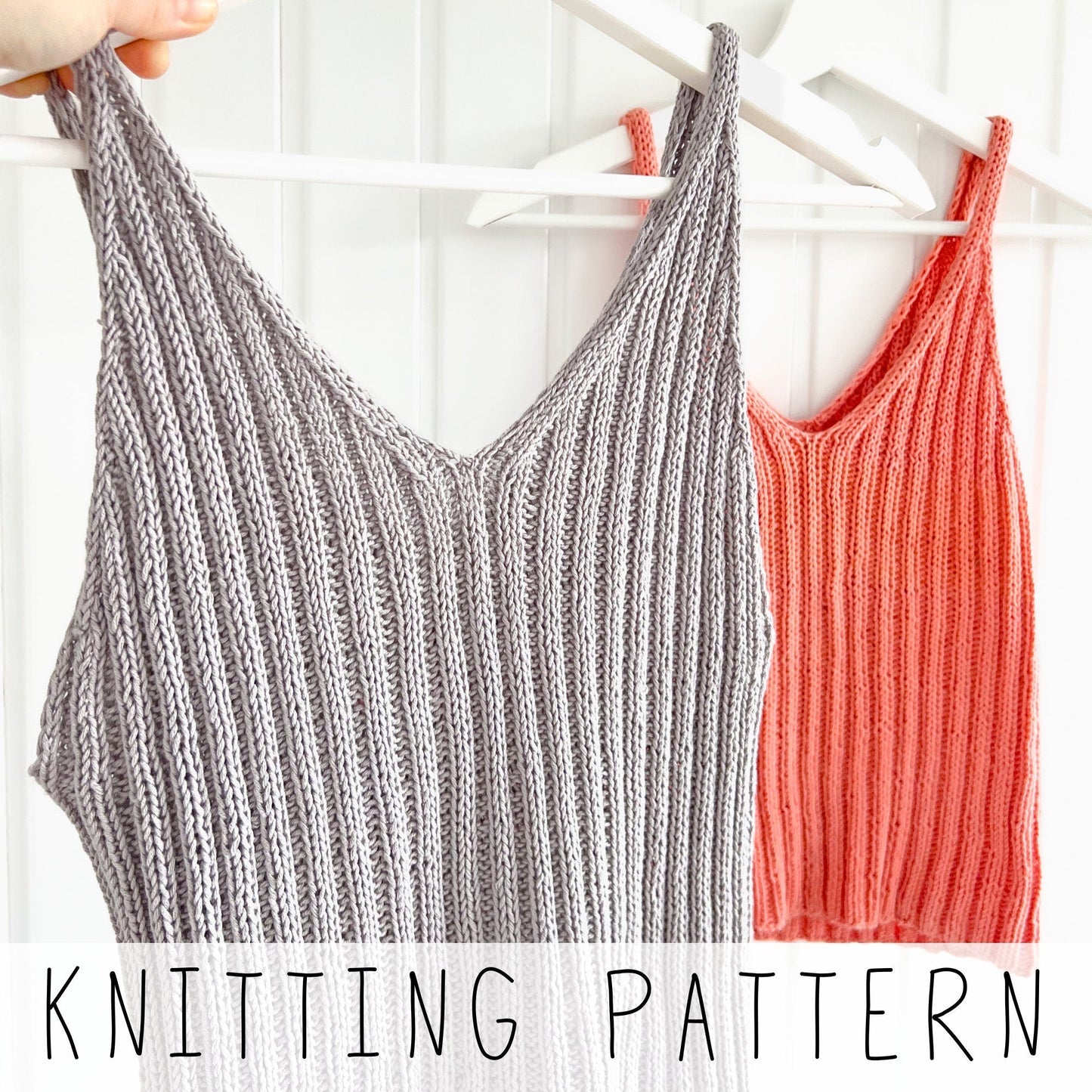 Summer Ribbed Vneck Tank Top Knitting Pattern