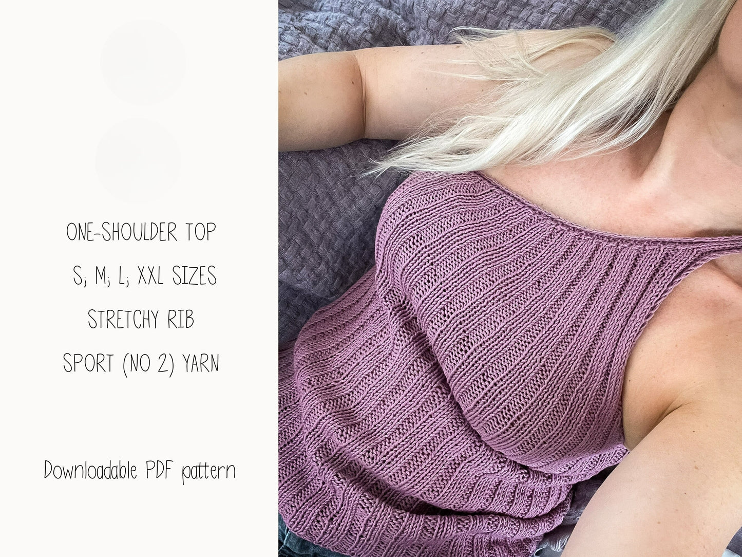Classy One Shoulder Tank Top Knitting Pattern