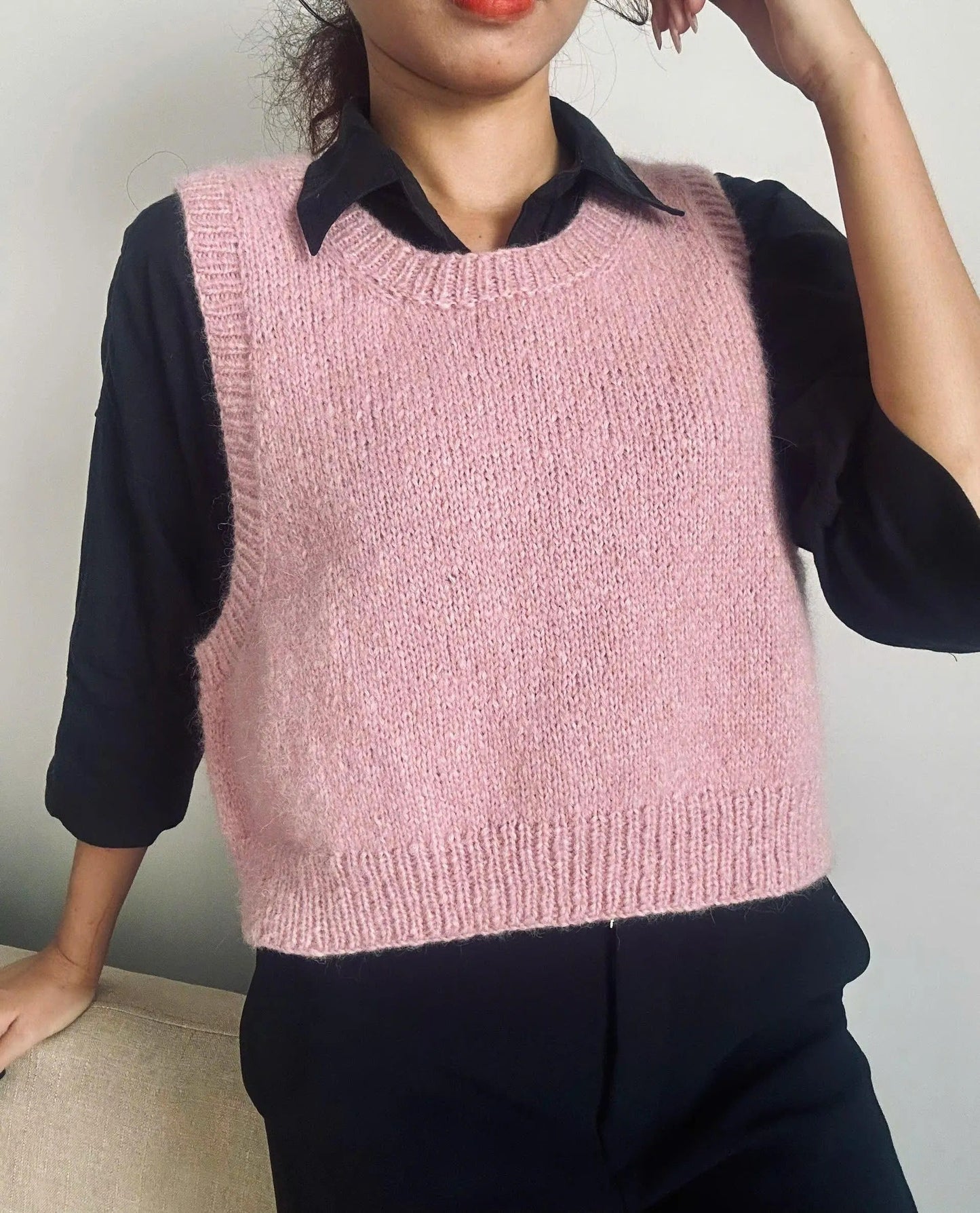 Trendy Cropped Vest Knitting Pattern
