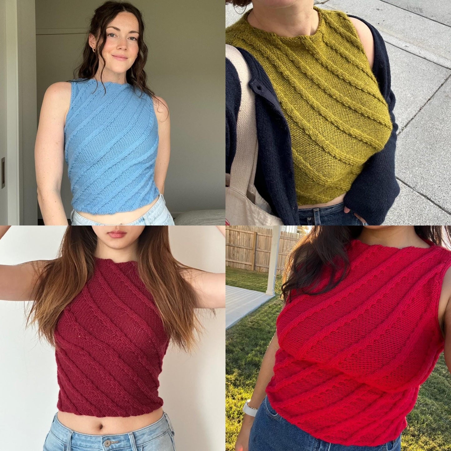 Fashionable Twister Tank Knitting Pattern