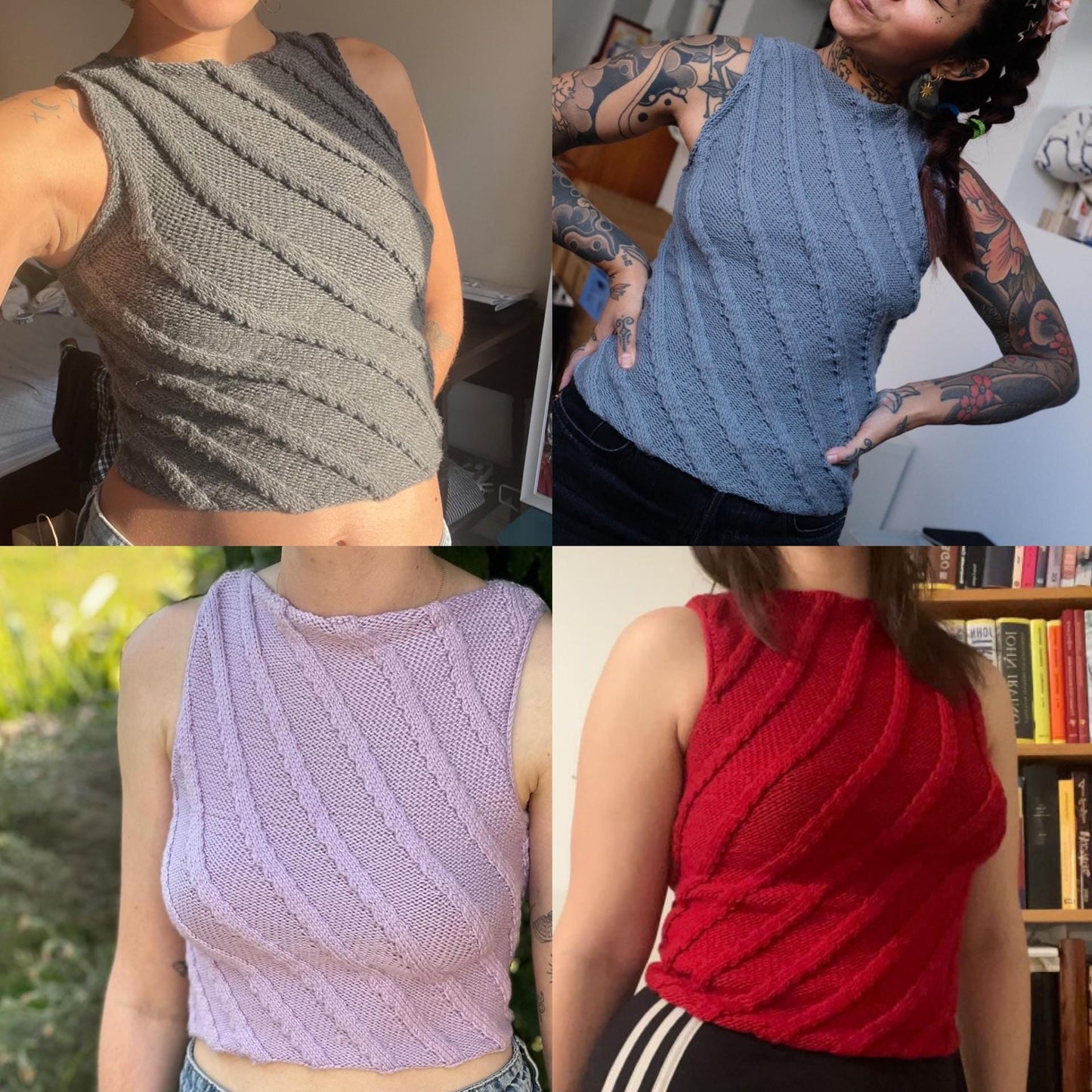 Fashionable Twister Tank Knitting Pattern