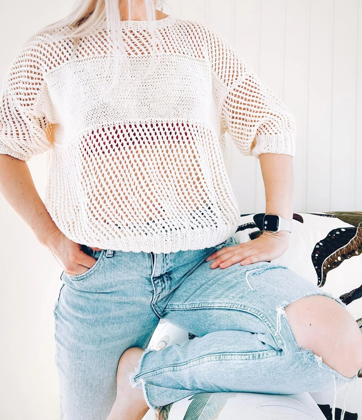 Mesh Beach Cardigan Knitting Pattern