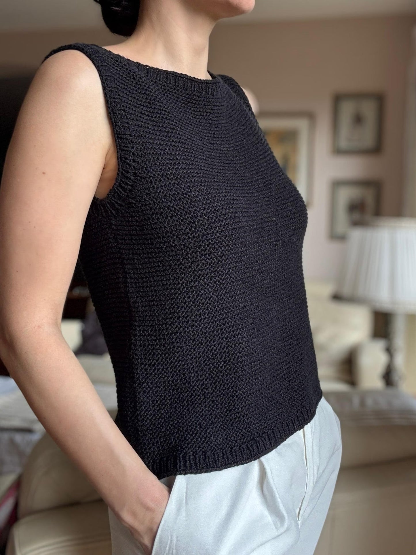 Elegant Boat Neck Top Knitting Pattern