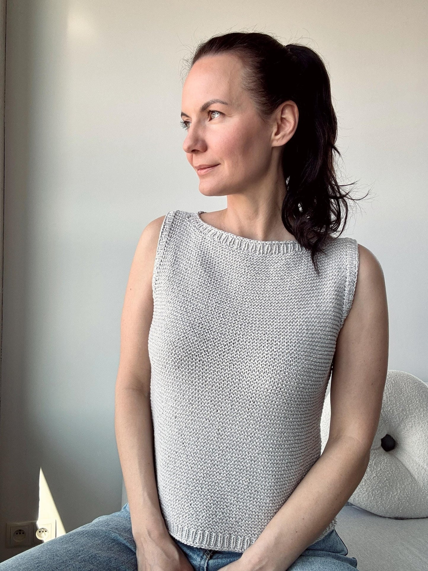 Elegant Boat Neck Top Knitting Pattern