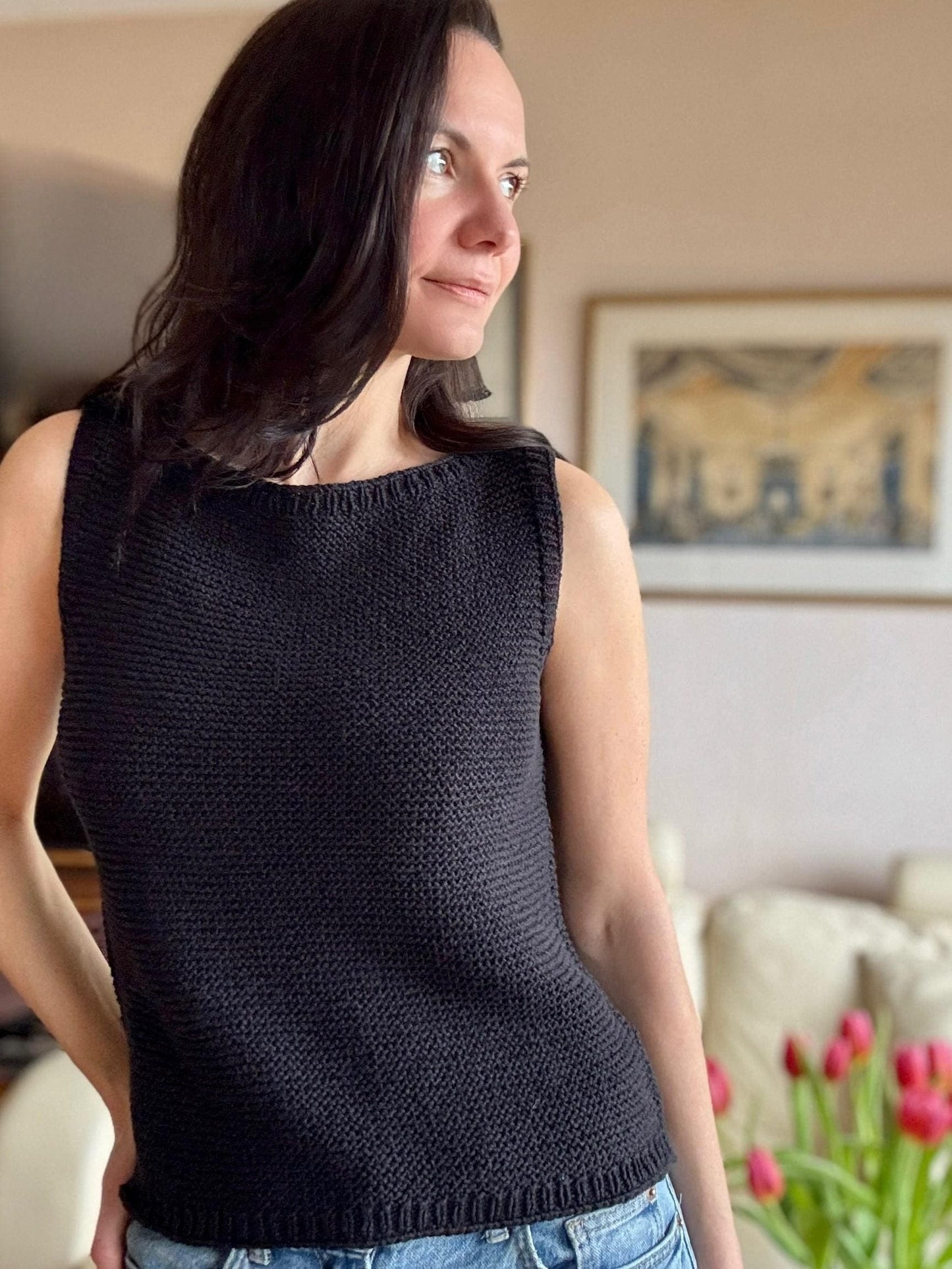 Elegant Boat Neck Top Knitting Pattern