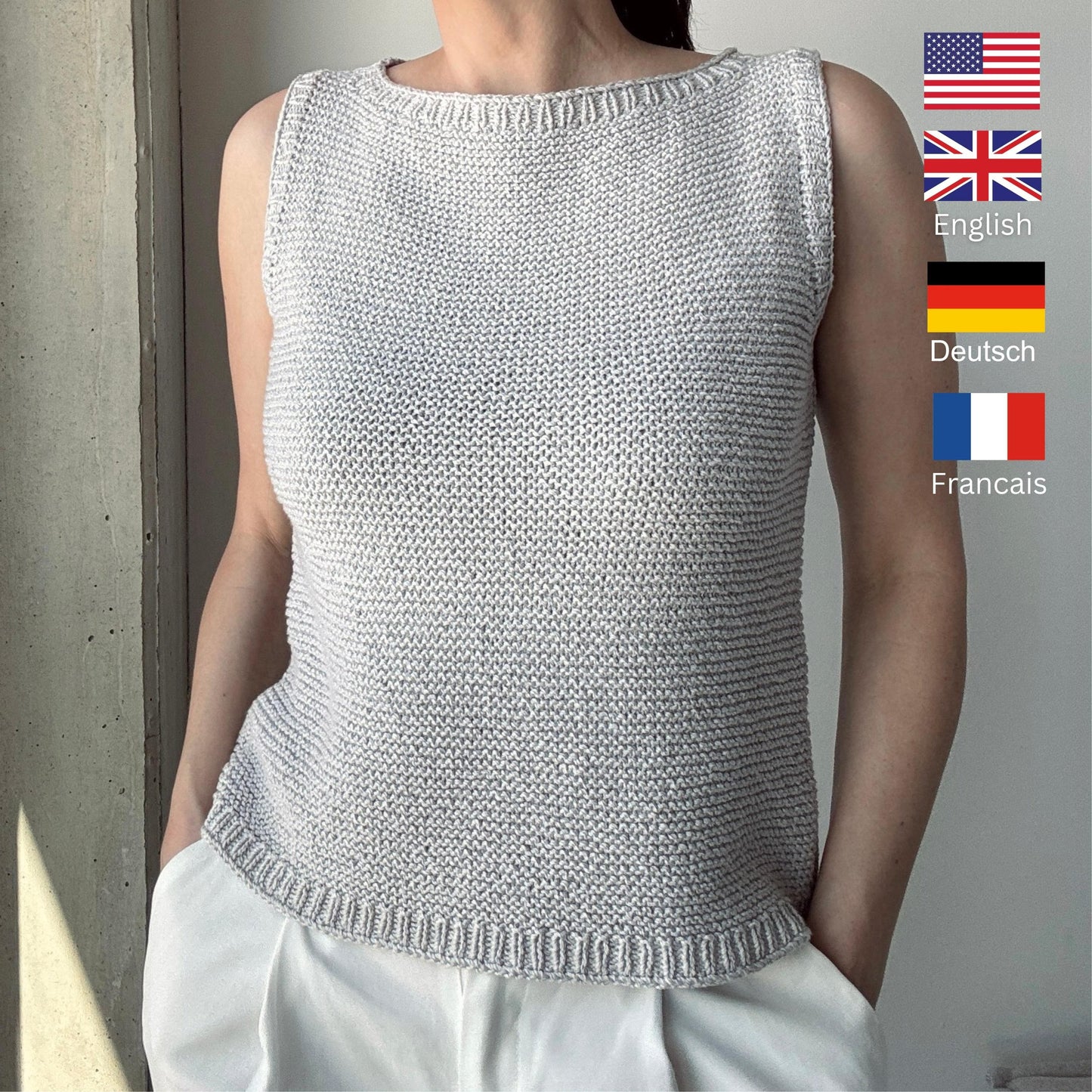 Elegant Boat Neck Top Knitting Pattern