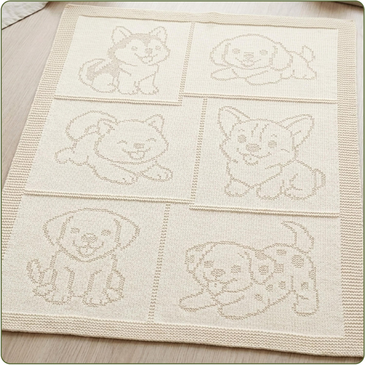 Adorable Puppy Love Baby Blanket Knitting Pattern