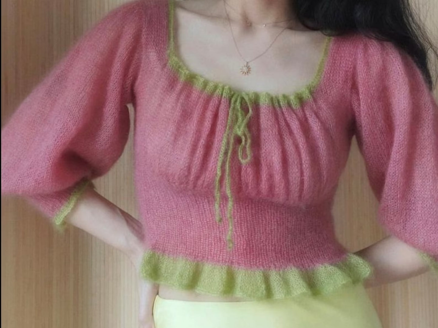 Romantic Mohair Peasant Blouse Knitting Pattern