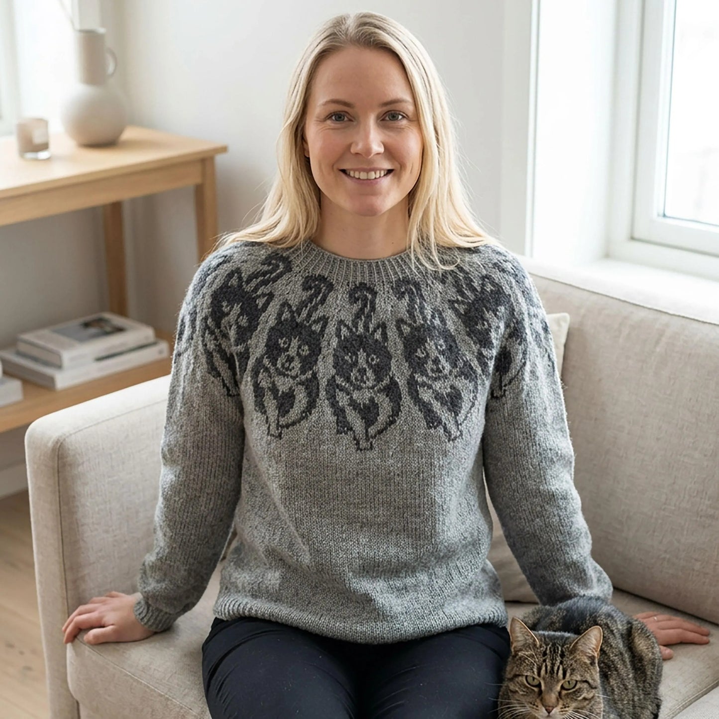 Playful Purr Knit Sweater Knitting Pattern