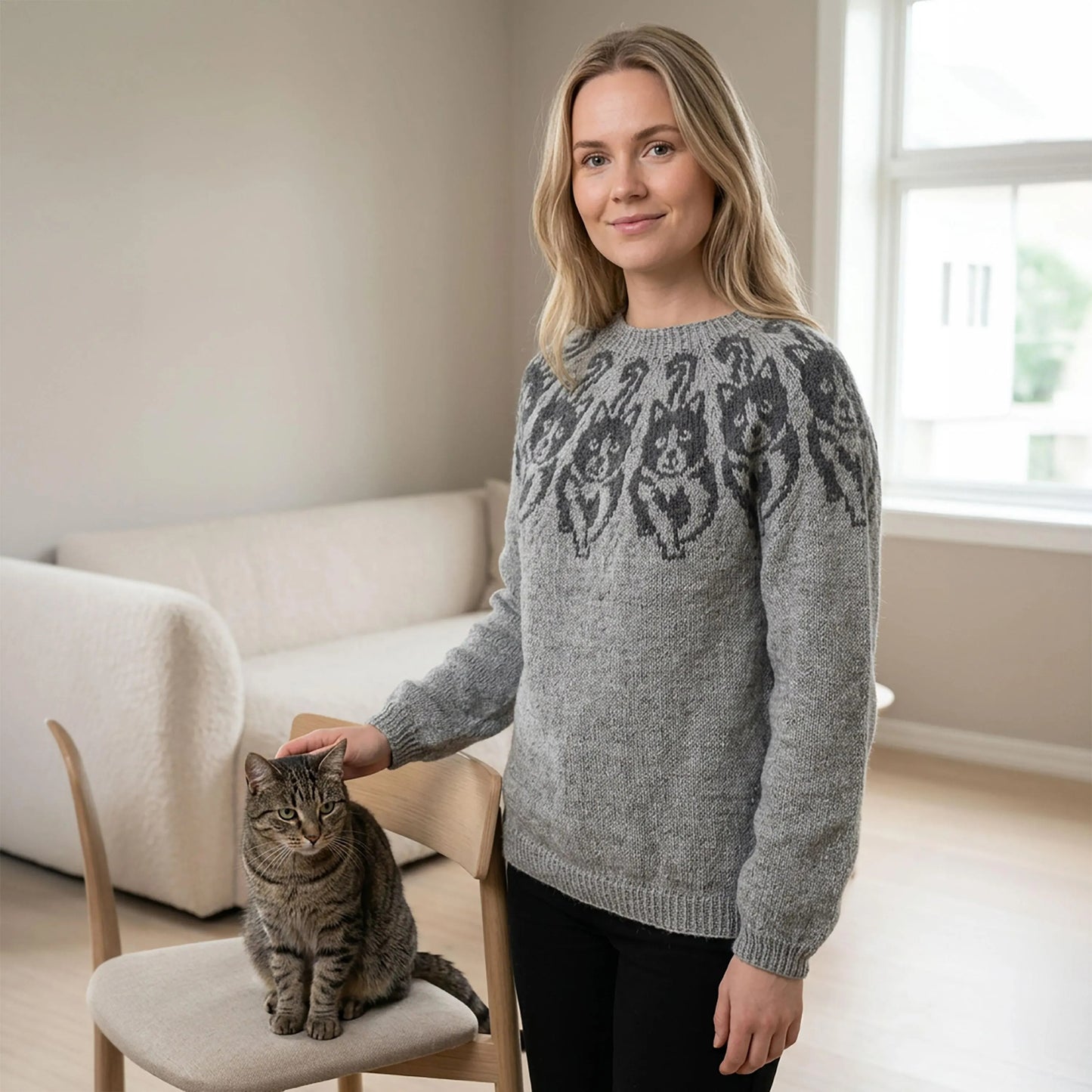 Playful Purr Knit Sweater Knitting Pattern