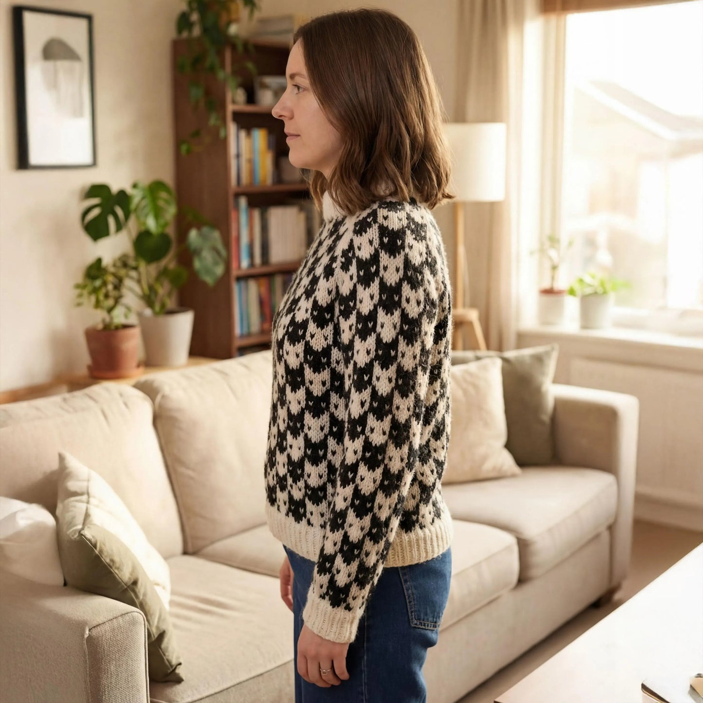 Whiskered Charm Pullover Knitting Pattern