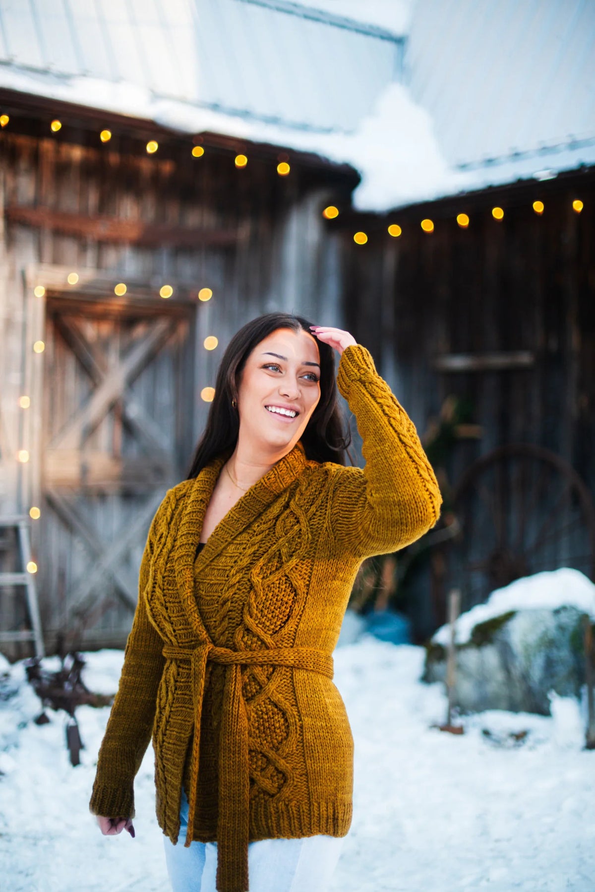 Classic Cable Collar Coat Knitting Pattern