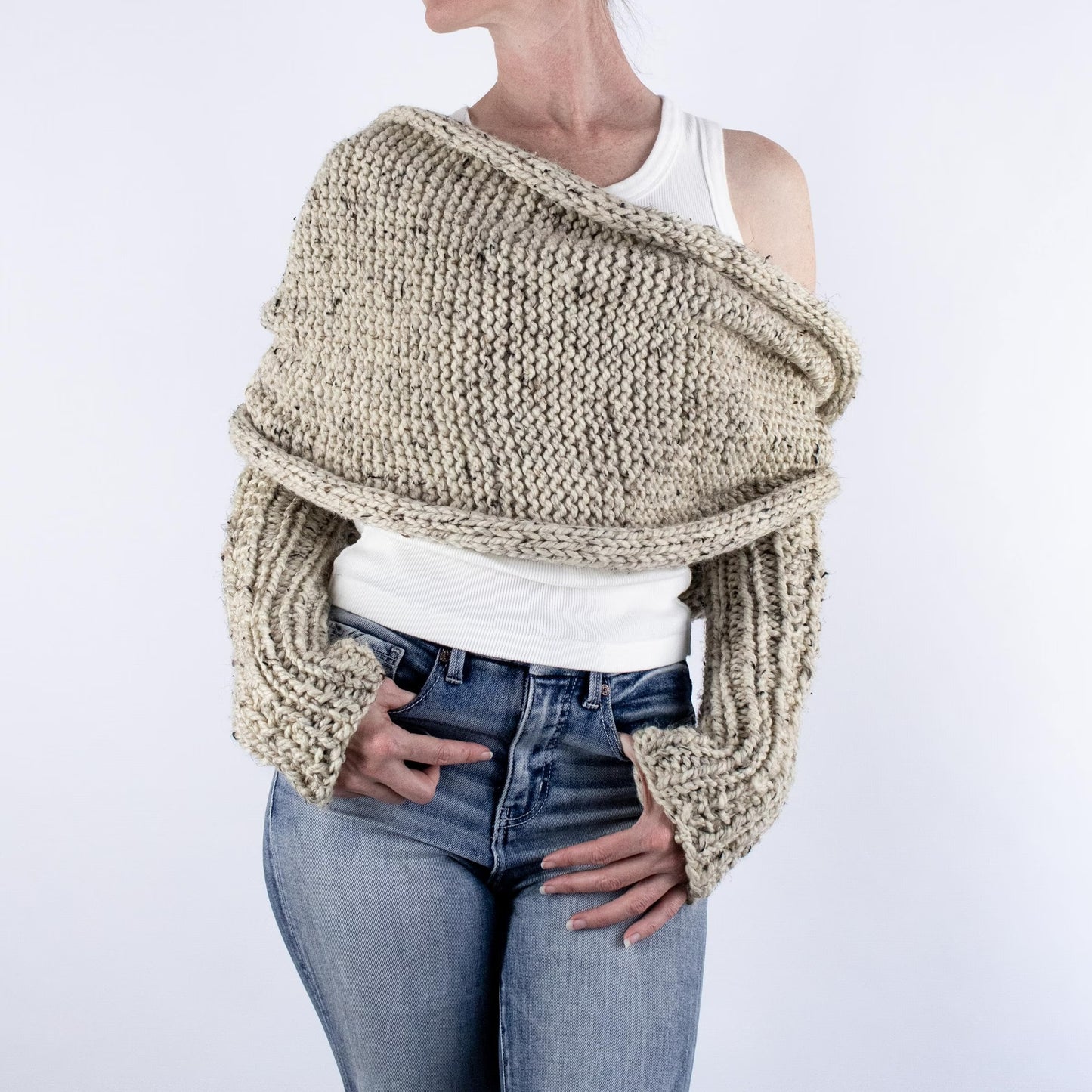 Convertible Sleeve Wrap Knitting Pattern