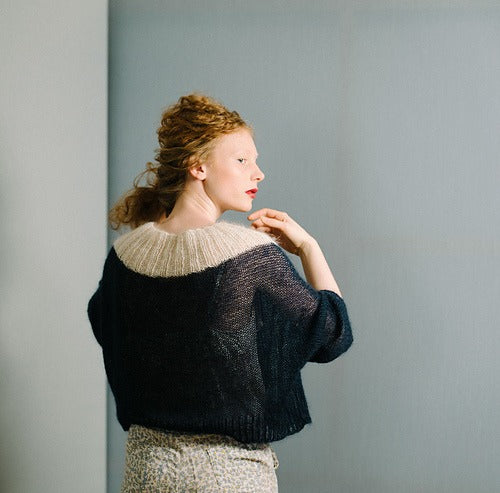 Pullover with Styled V-Neckline Knitting Pattern
