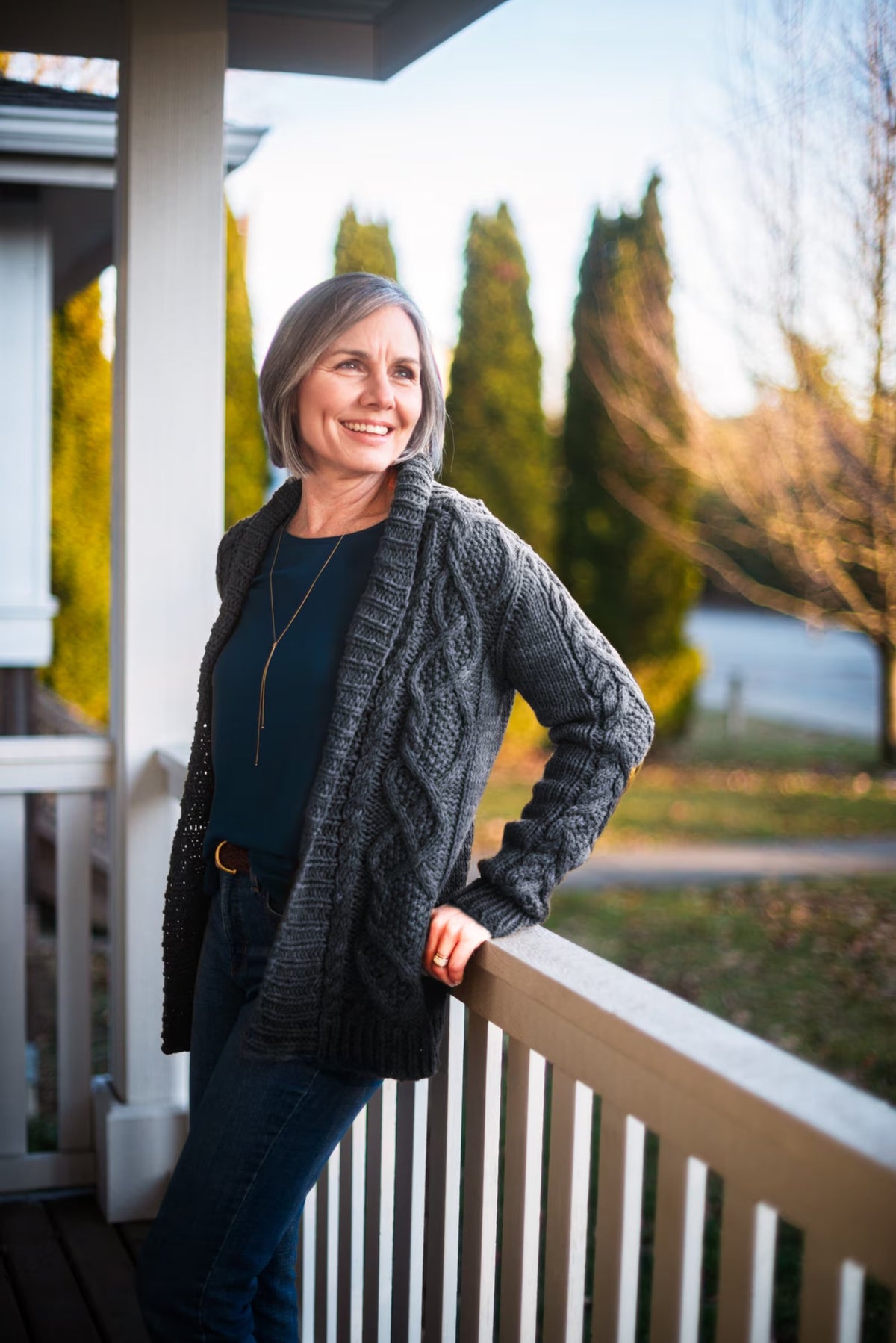 Classic Cable Collar Coat Knitting Pattern