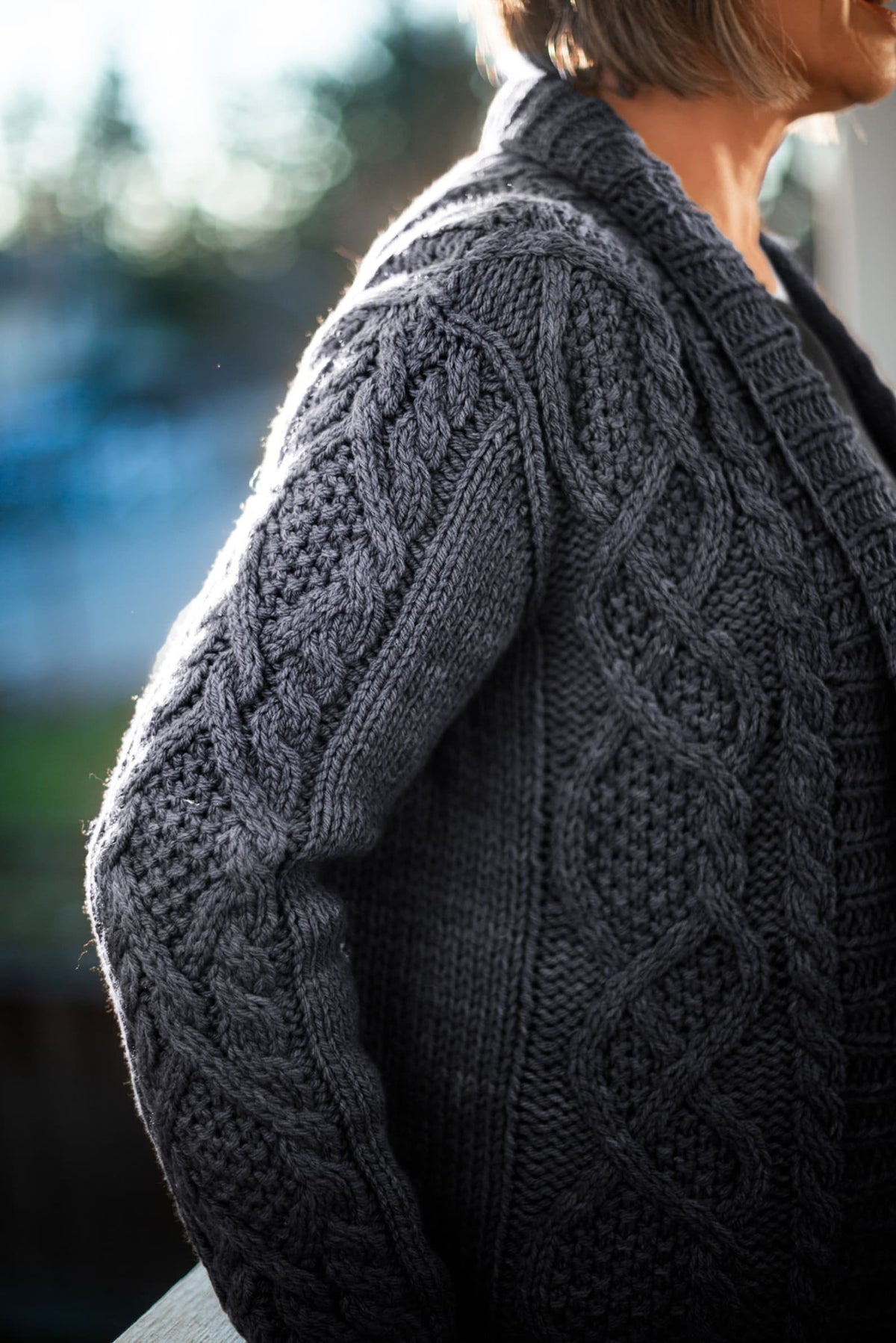 Classic Cable Collar Coat Knitting Pattern