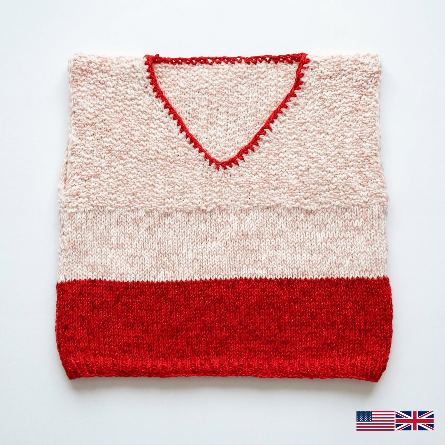 Harmony Colorblock Sleeveless Vest Knitting Pattern