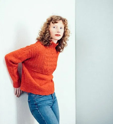Classic Sweater in Guernsey Style Knitting Pattern