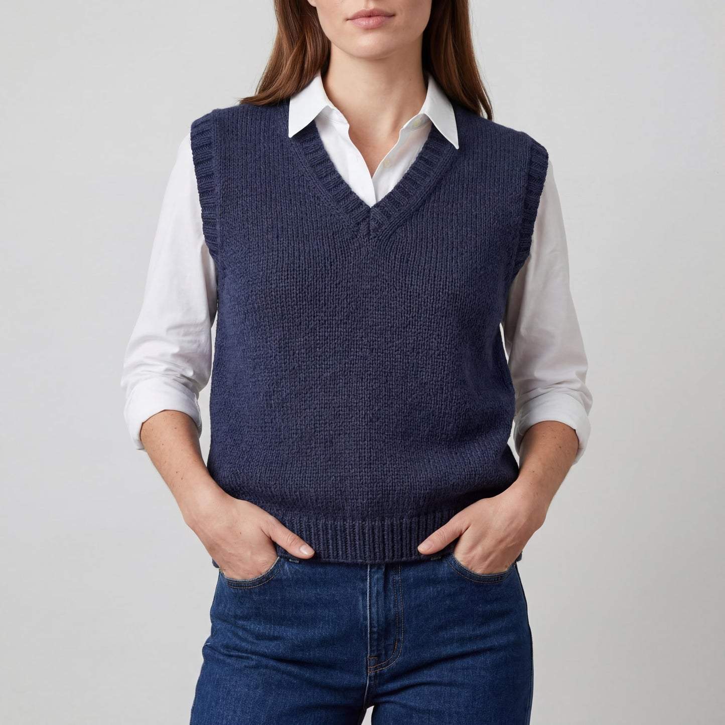 Chic Deep VNeck Tank Knitting Pattern