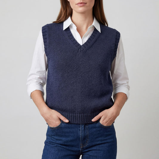 Chic Deep VNeck Tank Knitting Pattern