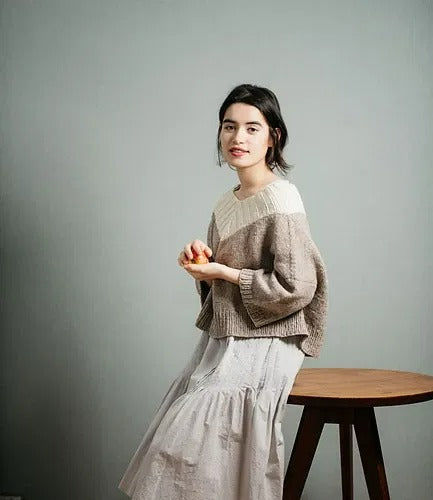 Pullover with Styled V-Neckline Knitting Pattern