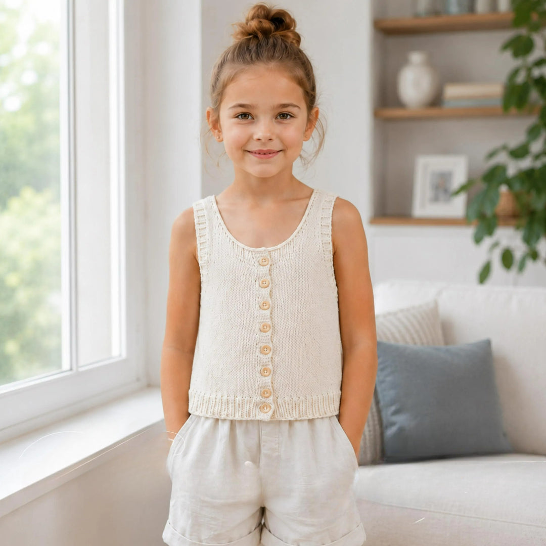 Little Sunshine Sleeveless Blouse Knitting Pattern