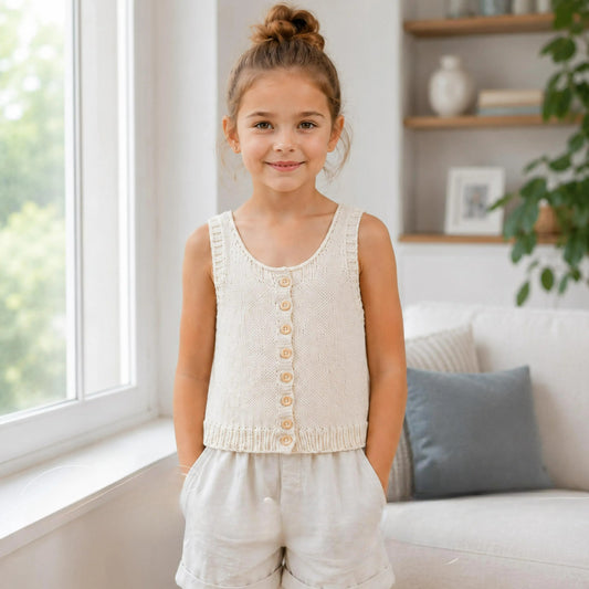 Little Sunshine Sleeveless Blouse Knitting Pattern