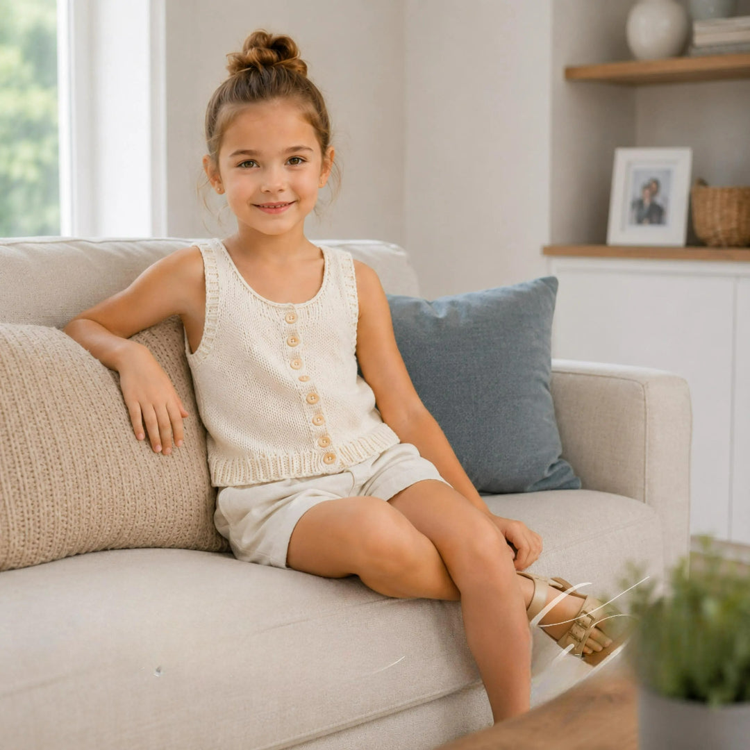 Little Sunshine Sleeveless Blouse Knitting Pattern