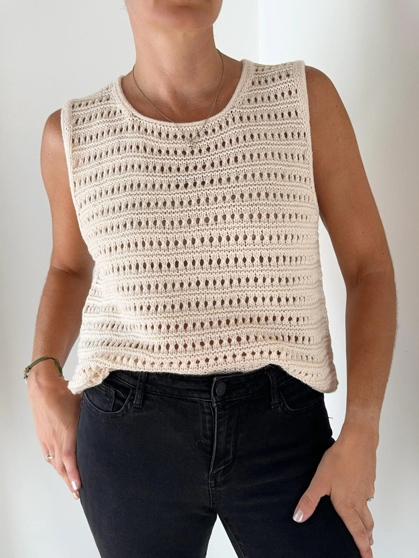 Woven Texture Summer Blouse Knitting Pattern